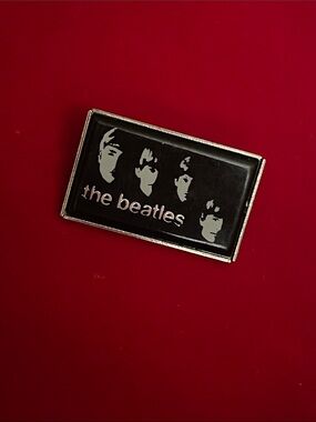 The Beatles Black and Silver Rectangular Enamel Pin